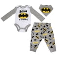 thumbnail image 2 of Batman In Training 3-Piece Infant Bodysuit Pant and Bib Set-3-6 Months, 2 of 7
