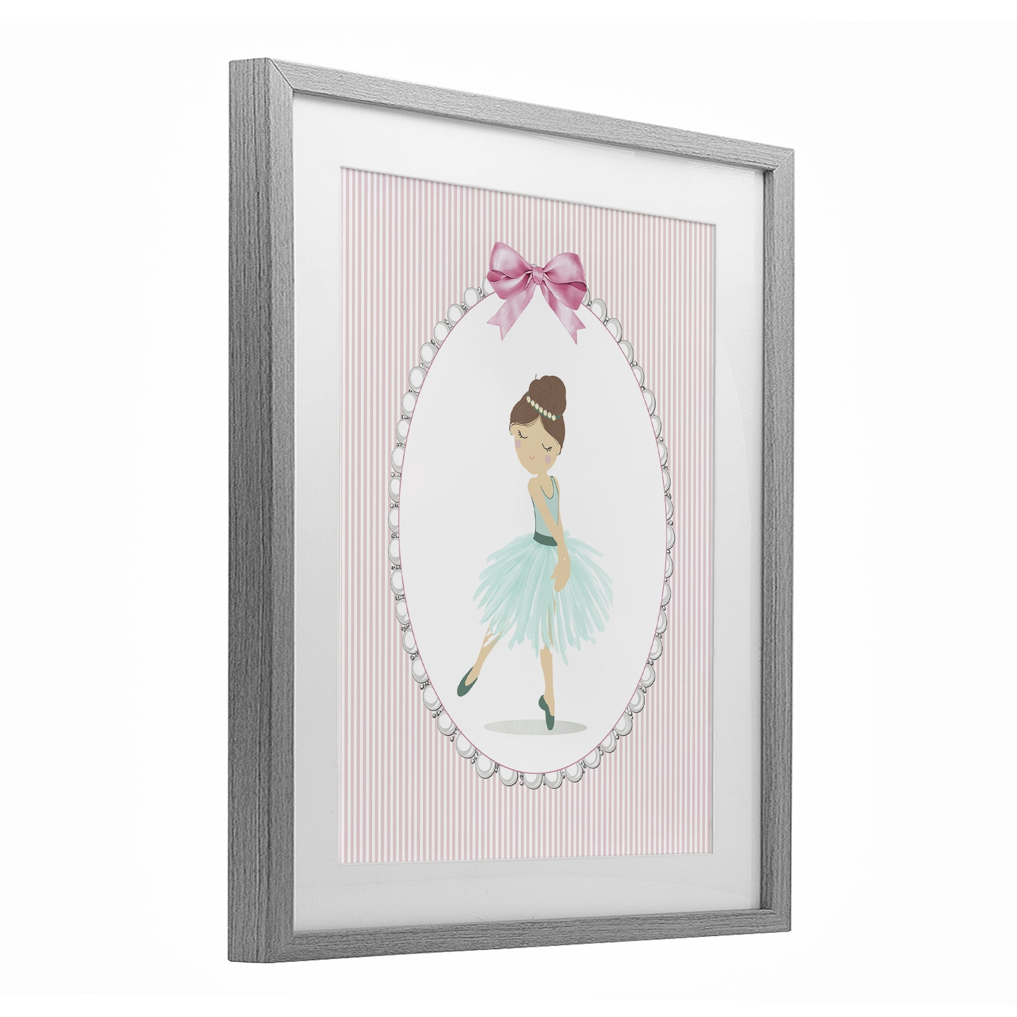 Stupell Industries Elegant Dance on Stripes Gray Framed Print Under Glass, design by Christine Simpson Art