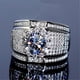 thumbnail image 3 of Anillo de lujo con diamantes en racimo para hombre Anillo de plata de lujo europeo y americano, anillo de platino blanco para hombre, tamaño ajustable, 3 of 6