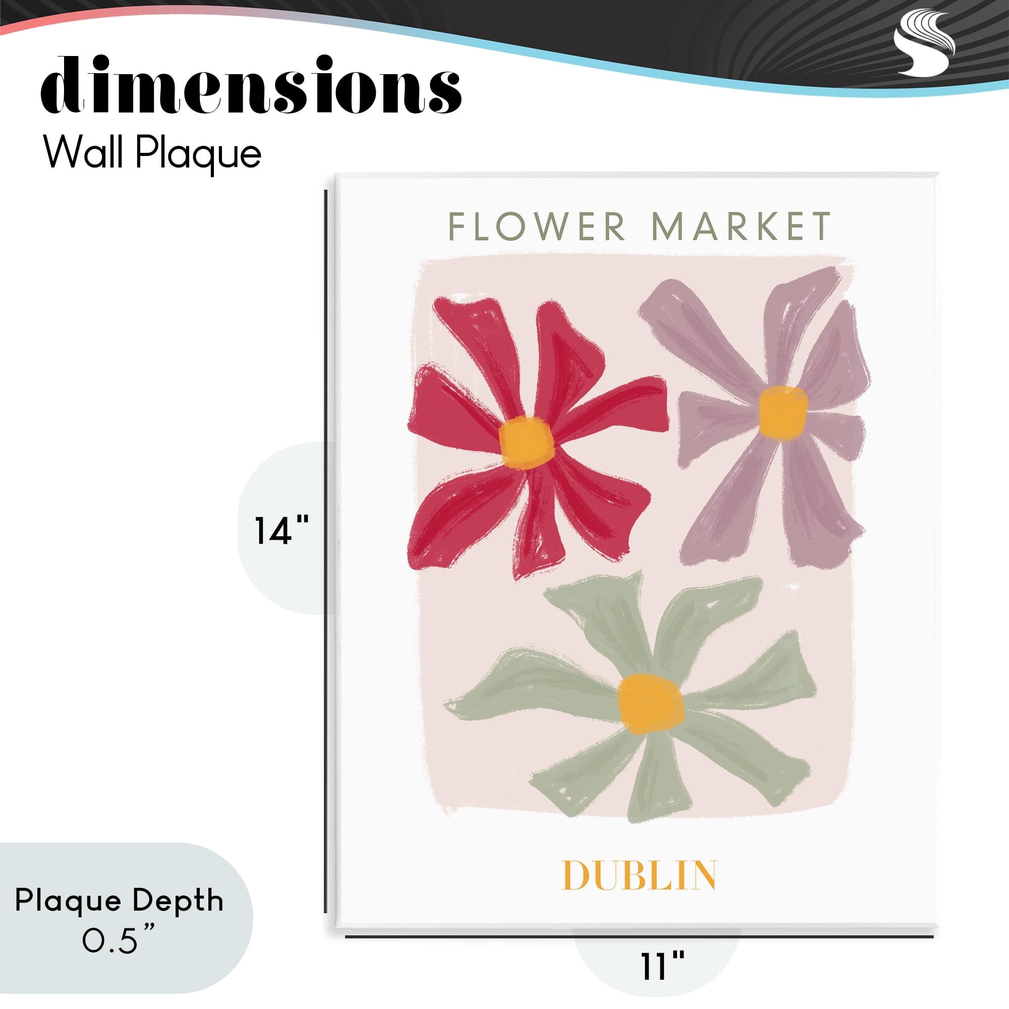 Stupell Industries Muted Dublin Flower Market Wall Plaque Art, design by Lucille Price