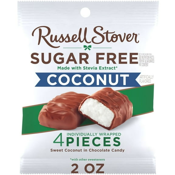 RUSSELL STOVER Sugar Free Coconut in Chocolate Candy, 2 oz bag