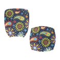 thumbnail image 3 of FKELYI Abstract Flower Print Office Chair Slipcover Stretchable Desk Chair Cover Elastic Fabric Computer Chair Protective Cover Chair Cover for Decoration, Pack of 2, 3 of 7