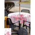 thumbnail image 5 of Outdoor Tablecloth with Umbrella Hole for Patio/Picnic/Party/Camping, Pink Coastal Waterproof Table Cloth Square Cover Washable, Summer Ocean Coral Jellyfish Seahorse Starfish (60"x 60"), 5 of 8
