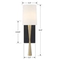 thumbnail image 4 of TRE-221-AG-BF Crystorama Lighting Trenton - One Light Wall Sconce in Minimalist Style - 5.5 Inches Wide by 18.5 Inches High-Aged Brass/Black Forged, 4 of 13