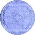thumbnail image 1 of Ahgly Company Indoor Round Abstract Blue Modern Area Rugs, 5' Round, 1 of 4