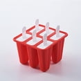 thumbnail image 1 of Molde para paletas, moldes para paletas, 6 piezas Moldes de silicona para paletas heladas Molde para paletas sin BPA Reutilizable Fácil liberación Ice Pop Make (Rojo) oso de fresa Hogar, 1 of 4