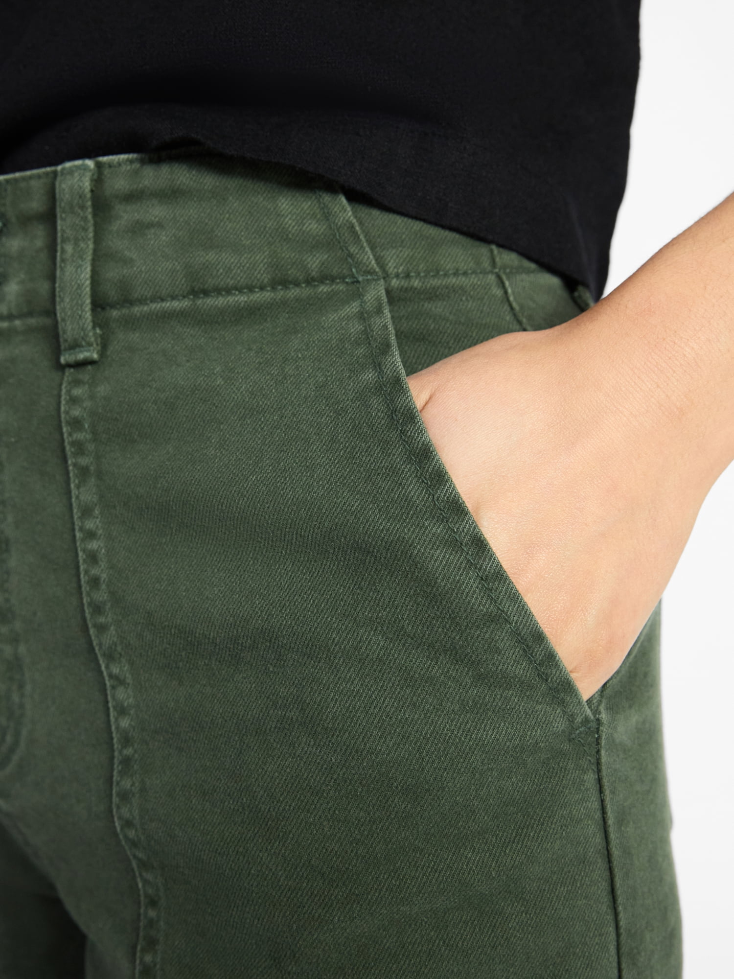 Time and Tru Women's High Rise Utility Shorts, 3.5" Inseam, Sizes 0-22