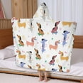thumbnail image 5 of Dachshund Sport Hooded Bath Towel，60"x35" for Ages 3 To 12 Kids, Quick Dry Lightweight Soft Microfiber Hood Beach Towel Cover Up for Kids, 5 of 7
