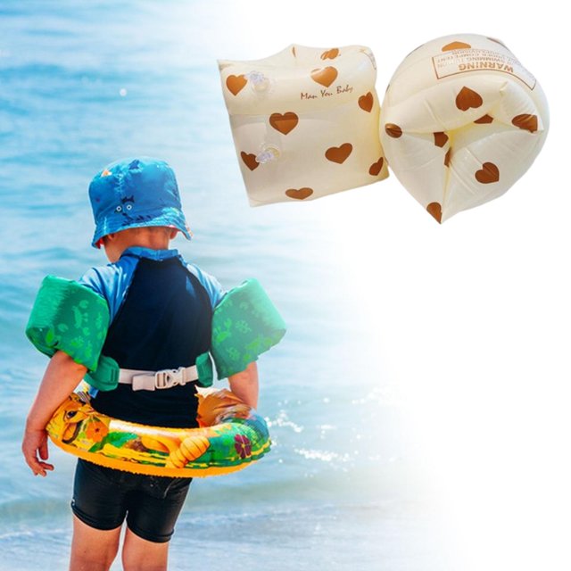 brazaletes de natación,Brazaletes de natación pequeños Adultos Principiantes,bandas inflables del brazo de la natación de del brazo,natación flota Corazón Marrón shamjiam brazaletes de natación