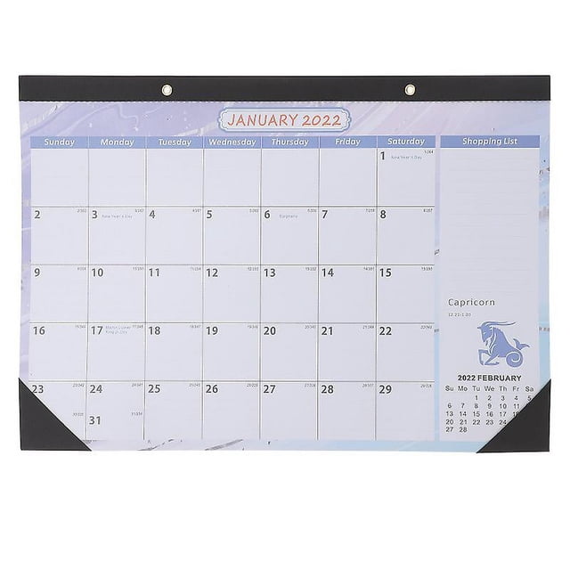 1 calendario de edición en inglés 2022.