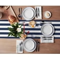 thumbnail image 3 of Table Runner Dresser Scarves 36 Inch Long, Nautical Marine Red Boat Anchor Linen Dining Table Runners Blue and White Line Stripes Tabletop Scarf for Wedding Holiday Party Kitchen, 3 of 7