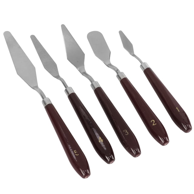Espátulas para paletas, 5 piezas, ergonómicas, para pintura al óleo, juego de espátulas para paletas, diseñadas para lograr la perfección