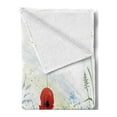 thumbnail image 2 of Dragonfly Soft Flannel Fleece Blanket, Illustration of Meadow Field a Single Fleur-de-lis on Distressed Grunge Background, Cozy Plush for Indoor and Outdoor Use, 60" x 80", Green Red, by Ambesonne, 2 of 5