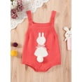 thumbnail image 3 of Elippeo Summer Easter Infant Baby Girls Overalls 3 6  9 12 18 Months Sleeveless Bunny Print Bow Bodysuit Spring Outfit Clothes, 3 of 10