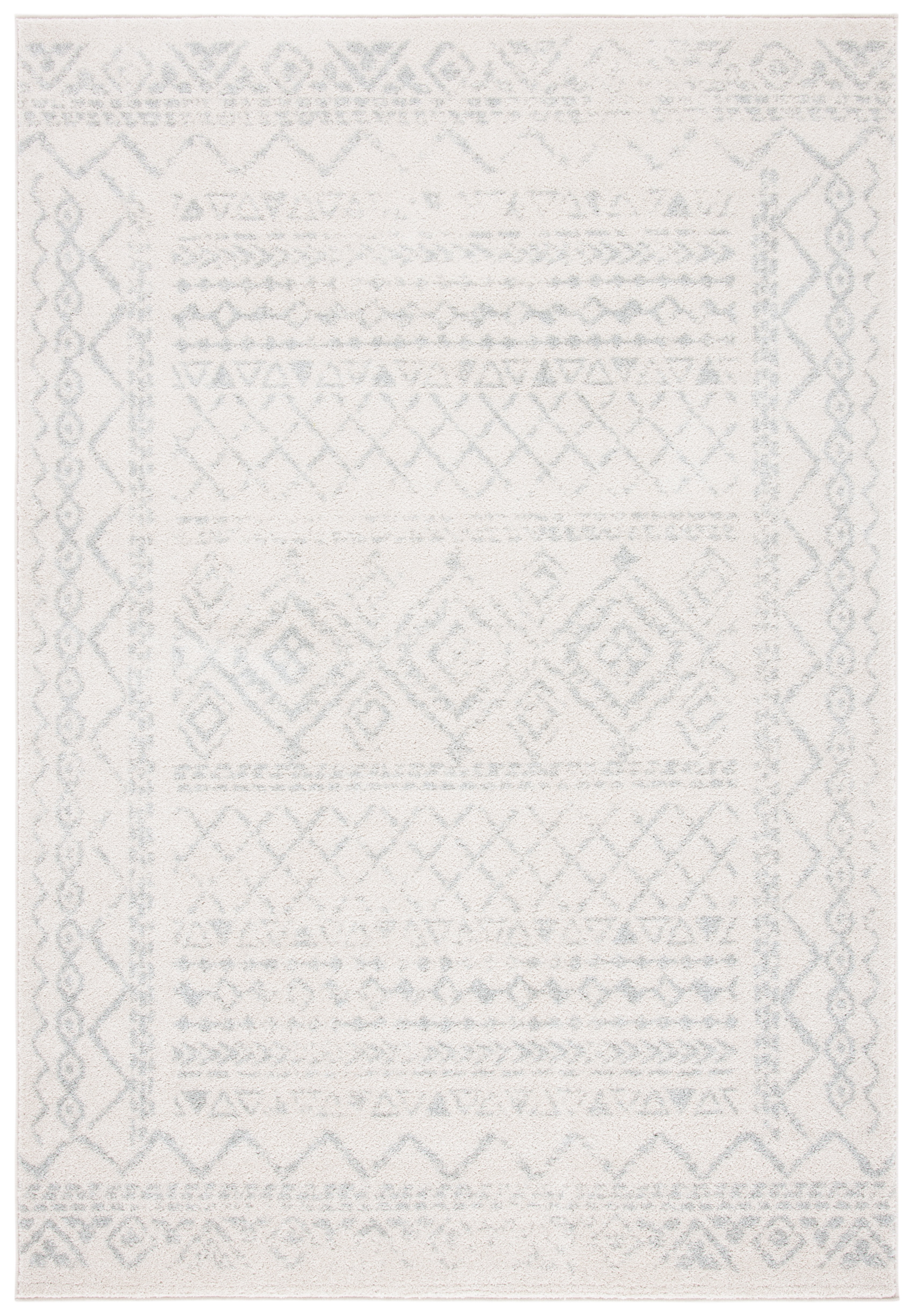 SAFAVIEH Tulum Ronald Distressed Area Rug, Ivory/Light Grey, 9' x 12