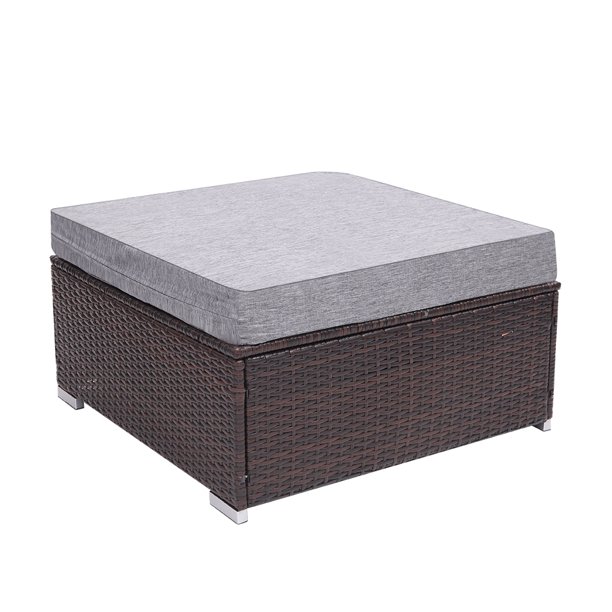 Outdoor Patio Ottoman All Weather Rattan Wicker Ottoman Seat Patio Rattan Furniture Outdoor Footstool Footrest Seat W Removable Cushions Walmart Com Walmart Com
