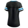 thumbnail image 3 of Women's-Fanatics  Black Carolina Panthers True Catch Iconic Rhinestone Bling Athena Lace-Up T-Shirt, 3 of 3