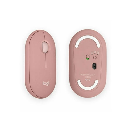 Logitech - Pebble Mouse 2 M350s Slim Lightweight Wireless Silent Ambidextrous Mouse with Customizable Buttons - Rose