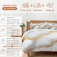 thumbnail image 6 of White Marble Bedding Duvet Cover Set Twin Size 4 Pieces Gold Crack Texture Modern Luxury Decor Bedding Set with Zipper Closure, 1 Comforter Cover 68x86 Inches 1 Flat Sheet & 2 Pillow Cases, 6 of 7