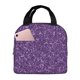 thumbnail image 1 of Easygdp Purple Glitter Bolsa Térmica Premium - Tela Oxford Impermeable, Gran Capacidad, Bolsillo Frontal, Unisex para Trabajo, Escuela, Actividades al Aire Libre y Picnics, 1 of 8