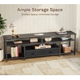 thumbnail image 4 of Amadwell 63" LED TV Stand, Entertainment Center with Built-in Power Outlets , Storage Drawers, Wide TV Console, Media Console Fits 65-75 Inch Large TVs for Living Room, Black, 4 of 9
