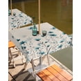 thumbnail image 2 of Fsddascl Turquoise Floral Butterfly Outdoor Tablecloth - 60x60 Inch Square Dining Table Cover, Spring Rustic Botanical Beige Waterproof Outdoor Table Cloth with Umbrella Hole & Zipper for Patio, 2 of 7