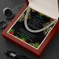 thumbnail image 3 of Dad to Son Christmas Cuban Link Chain Necklace, Cuban Link Chain, Stainless Steel or Yellow Gold, Message Card & Gift Box, 3 of 5