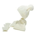 thumbnail image 5 of HNMKIU Winter Accessory for Kids Knit Braided Hat Scarf and Gloves Set for Everyday Comfort in Autumn and Winter White,One Size, 5 of 5