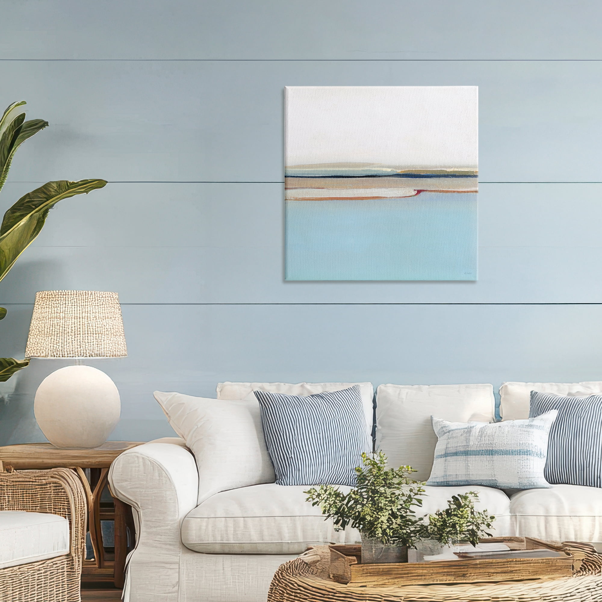 Stupell Industries Serene Minimal Shoreline at Dawn Canvas Wall Art, design by Sally Swatland
