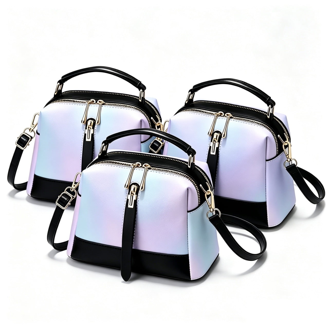 Womens Color Block Small Top-Handle Bag Stylish Design Crossbody Bags Shoulder Bag Lightweight Work Commuter Purse
