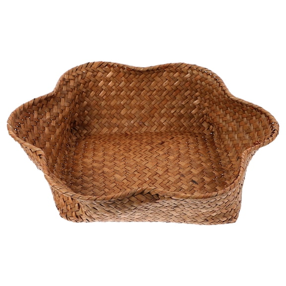 Amosfun Rustic Khaki Dried Fruit and Nut Tray for Serving Snacks and Organizing Kitchen or Living Spaces