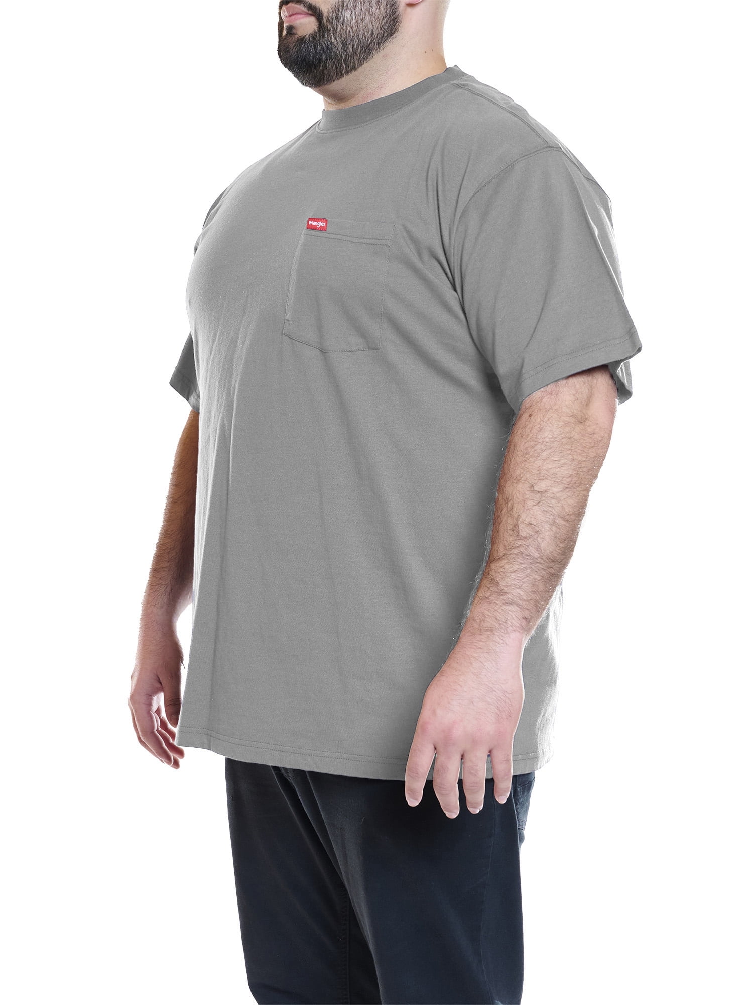Wrangler Men's Big and Tall Pocket Tee ,Big size up to 6XL and Tall size up to 5XT