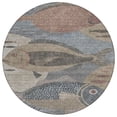 thumbnail image 2 of Addison Rugs Chantille Indoor/Outdoor Transitional Coastal Gray Machine Washable Round Rug, 8' x 8', 2 of 8