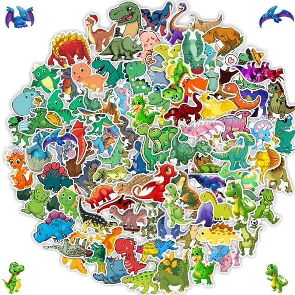 200pcs Dinosaur Stickers for Kids Boys Girls, Cute Vinyl Waterproof Cartoon Dino Stickers for Water Bottle Dinosaur Party Favor, Cute Animal Stickers for Kids, Dinosaur Decor and Gifts