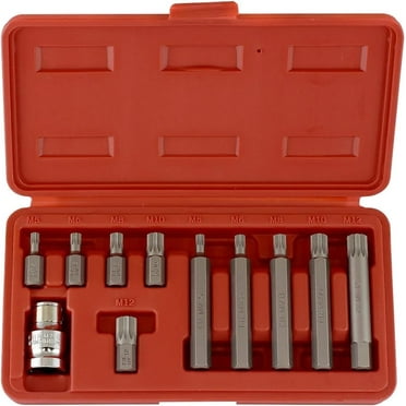 Neiko 10078a Xzn, Mirror Chrome Finish Triple Square Spline Bit Socket Wrench & Set, 11 Piece