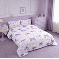 thumbnail image 4 of Manfei Girls Purple Bow Queen Comforter Set,Girly Cute Dot Bowknot Bedding Comforter Set For Girls,Princess Bow-Tie Reversible 3pcs, 4 of 10