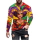 thumbnail image 4 of Ceisia Men's All-Over Mardi Gras Print T-Shirt | Slim Long-Sleeve Crewneck Winter Festive Top Gift, 4 of 5