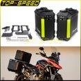 thumbnail image 2 of Cajas laterales de aluminio negro de 36 l, 2 unidades, para motocicletas, maletas laterales desmontables, maletas de carga con kit de montaje de liberación rápida, 2 of 5