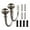 Silver+Gray, variant on 1 Pair Retro Metal Curtain Holdback Wall Tie Back Hook Hanger Holder Curtain Accessories - Brown