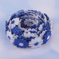 thumbnail image 3 of simhoa 3Yds Daisy Flowers Lace Crochet Ribbons Sewing Dressmaking Edging 25mm Blue, 3 of 6