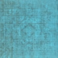 thumbnail image 1 of Ahgly Company Indoor Square Oriental Light Blue Industrial Area Rugs, 8' Square, 1 of 4