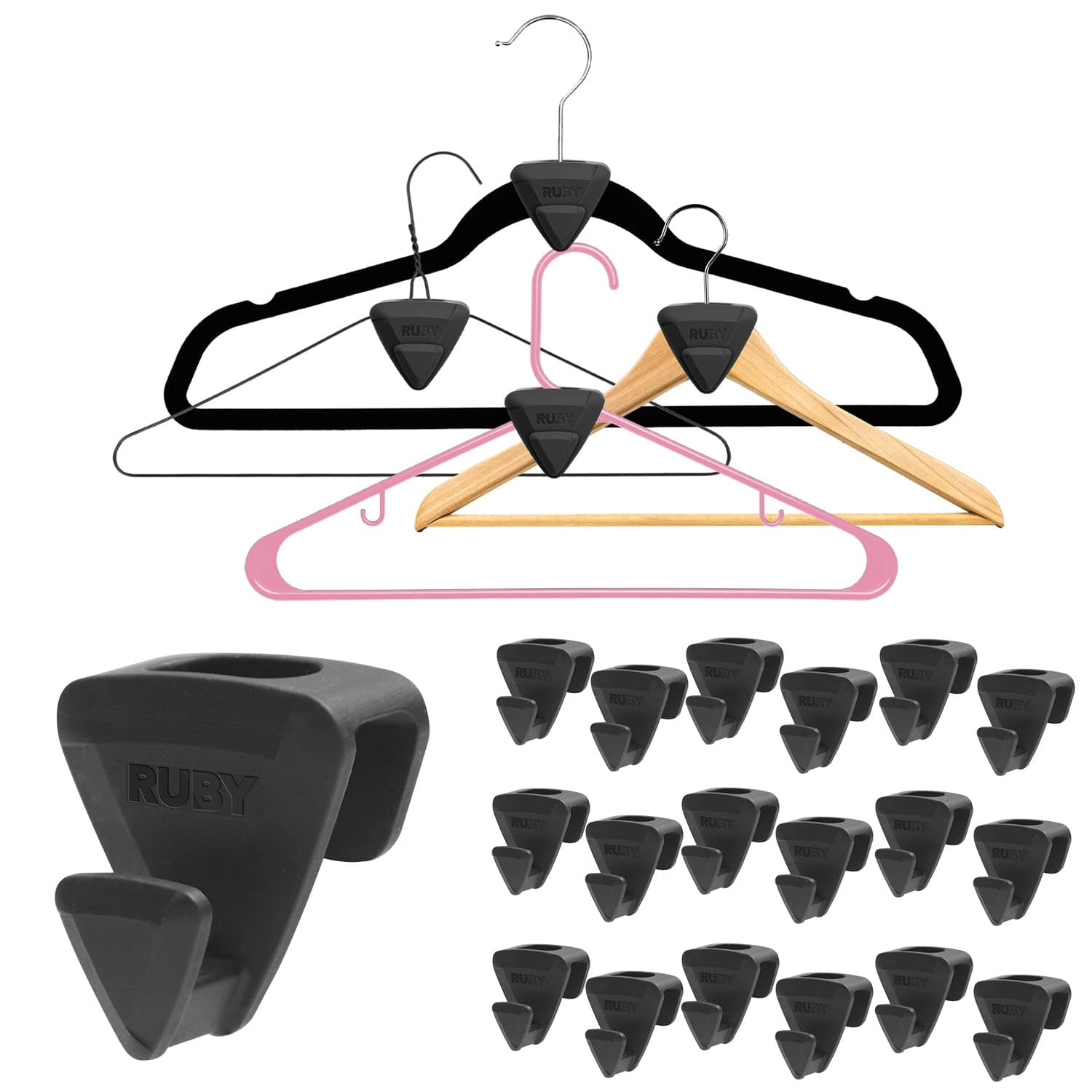 Original As Seen On TV Ruby Space Triangles, Cascade Hangers to Create Up  to 3X More Closet Space 