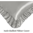thumbnail image 4 of shiyou-Ruffle Satin Body Pillow Cover, Silky Satin Body Pillowcase with Envelope Closure, Luxury & Ultra Soft Long Pillow Cases for Hair and Skin, Ruffled Long Pillow Shams (Light Grey), 4 of 4