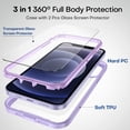 thumbnail image 6 of CellEver Compatible with iPhone 12 Case and iPhone 12 Pro Case, Clear Full Body Heavy Duty Protective Anti-Slip Transparent Cover (2X Glass Screen Protector Included) (6.1 inch, 2020) - Light Purple, 6 of 8