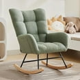 thumbnail image 2 of Acekid Nursery Rocking Chair, Living Room Glider Rocker for Breastfeeding, Comfy Accent Chairs for Bedroom, Plush Teddy Upholstered Armchairs Indoor with High Backrest, Room Side Relaxing Chair, 2 of 7