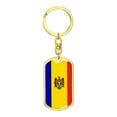 thumbnail image 4 of Moldova Republic Of Flag Keychain Dog Tag Stainless Steel or 18k Gold, 4 of 8