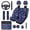 Blue Dragonfly, variant on Pzuqiu 14 Pcs Galaxy Space Front Rear Car Seat Cover Steering Wheel Seat Belt Headrest Coasters Center Console Pad Keychain Automotive Seat Cover Accessories Decorative Protector Gift for Women Men