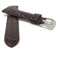 thumbnail image 3 of 34mm Mens Italian Leather Watch Band Strap - Brown - Alligator Pattern, 3 of 5