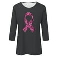 thumbnail image 4 of Jienlioq Hauts de Sortie pour Femmes T-Shirt Décontracté Ample pour Femmes Imprimé pour Festival de Poitrine Col Rond Manches 3/4 T-Shirt à Manches 3/4 Offres Cyberlundi, 4 of 4