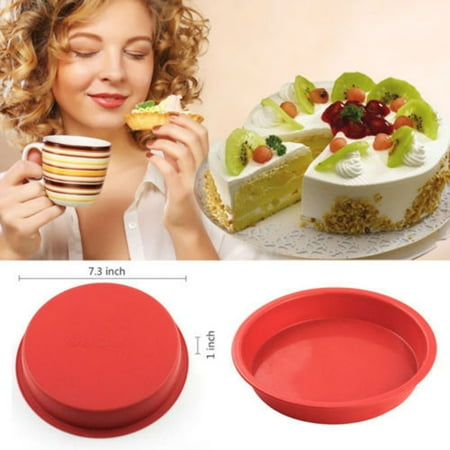 Round Bread Mold iClover Food-Grade Silicone Round Bread Cake Baking Mold Non-Stick Bakeware Perfect for Bread,Chocolate, Pizza, Cake, Ice Cream Microwave Dishwasher Safe Birthday Valentine's Day Gift ()